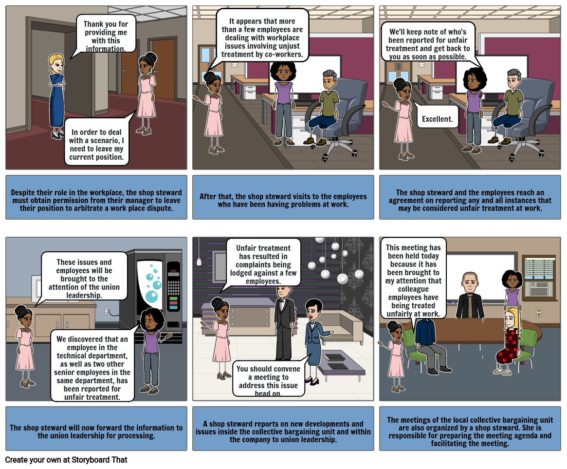 Roles And Responsibilities Of A Shop Steward Storyboard