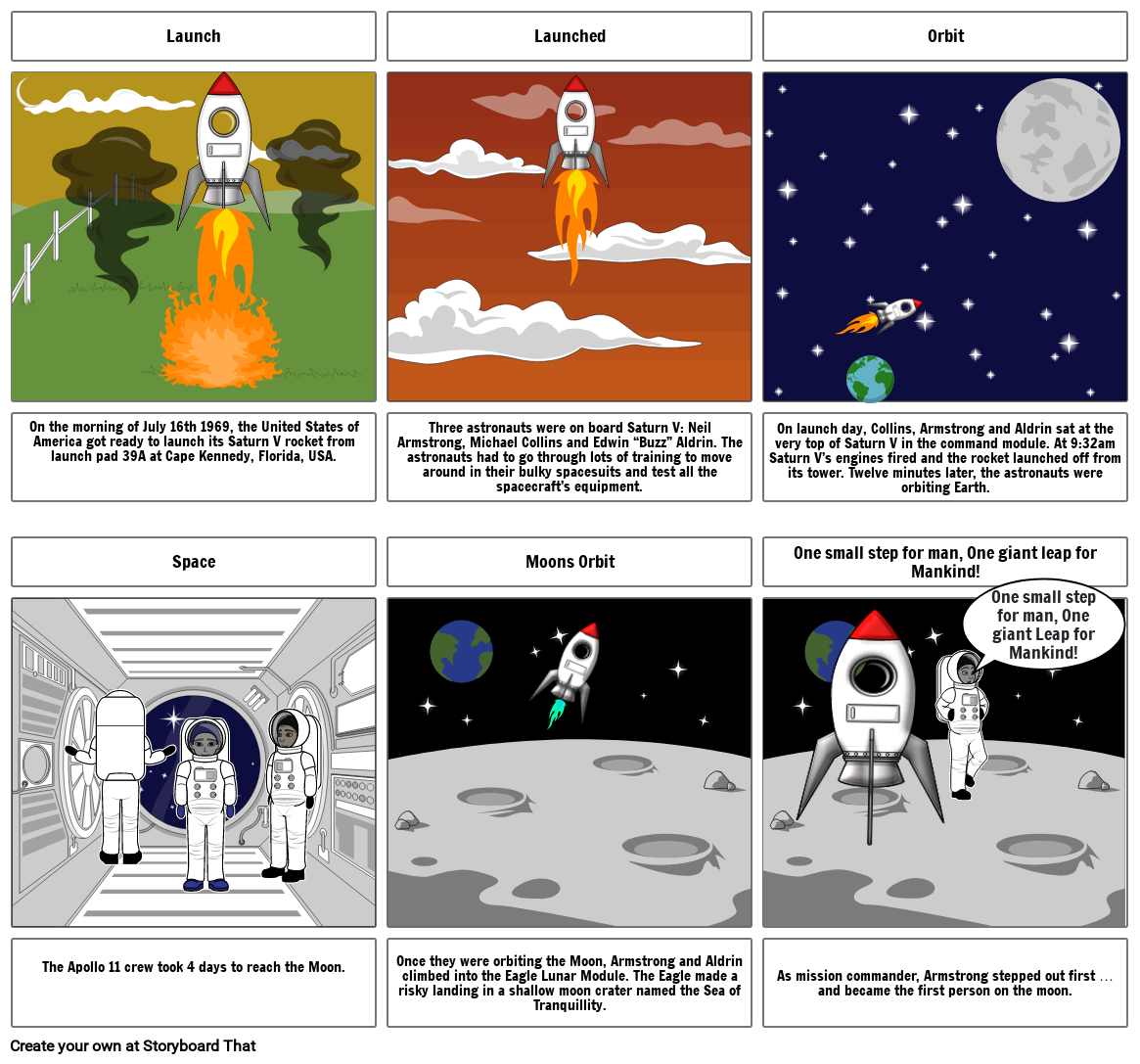 Moon Landing Storyboard by c-a-allan-student-saintkentigern-com