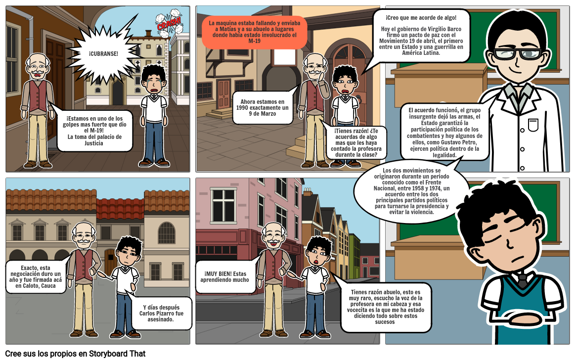 Comic de la Lectura Paz en Colombia Storyboard