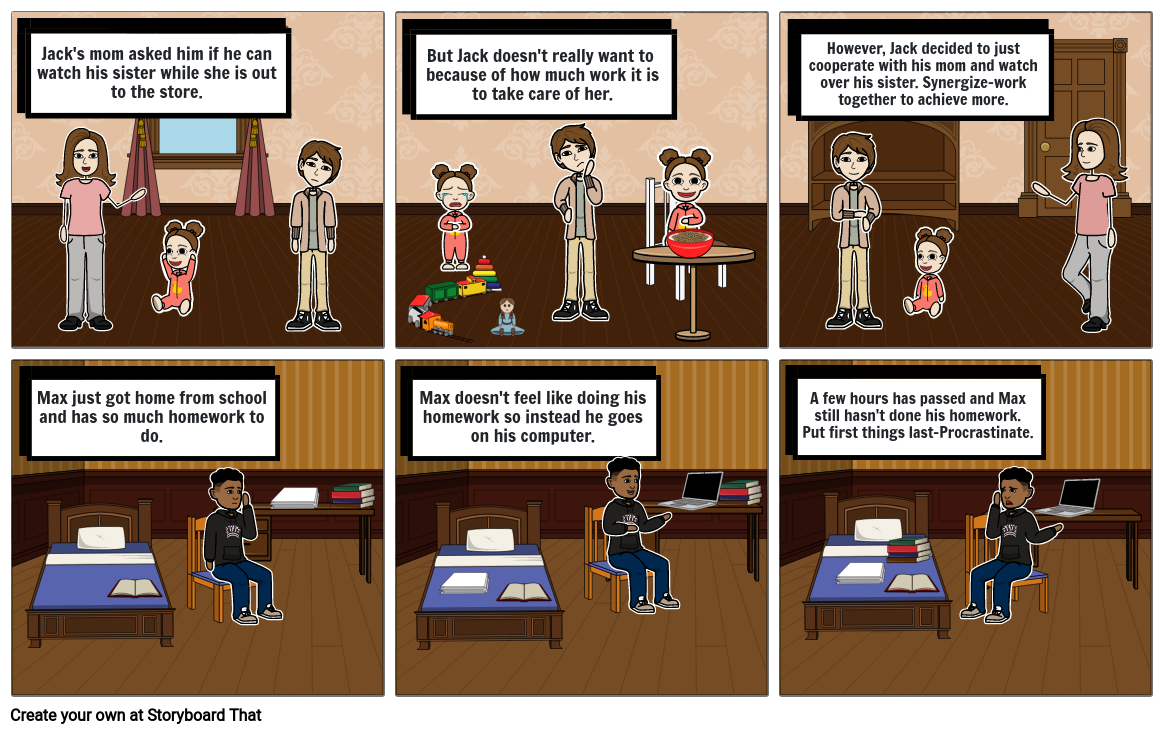 The 7 Habits of Teens Comic Project Storyboard