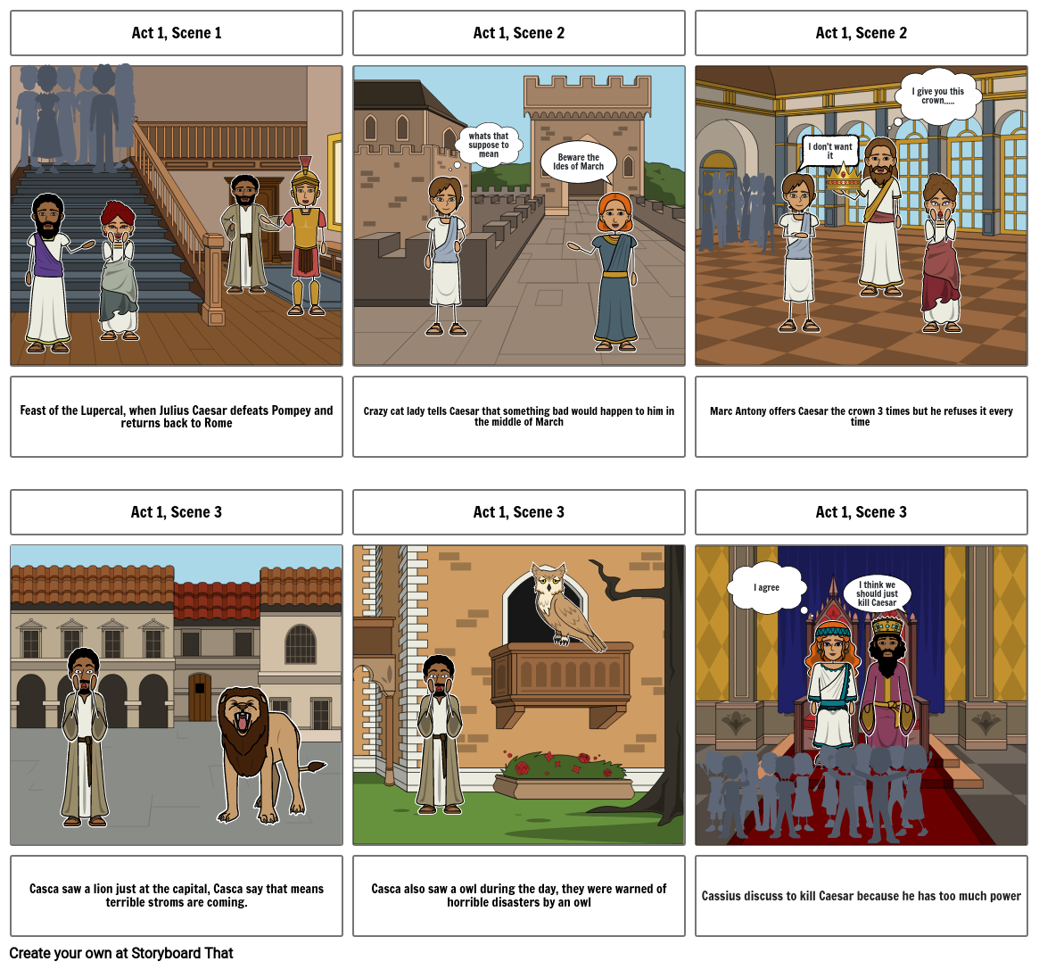 Julius Caesar Act Storyboard Storyboard By C F