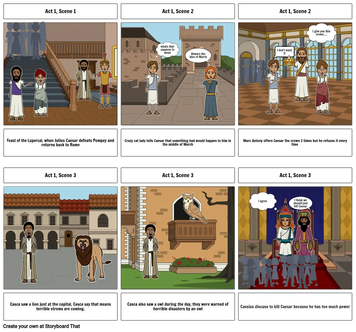 Julius Caesar Act 1 Storyboard