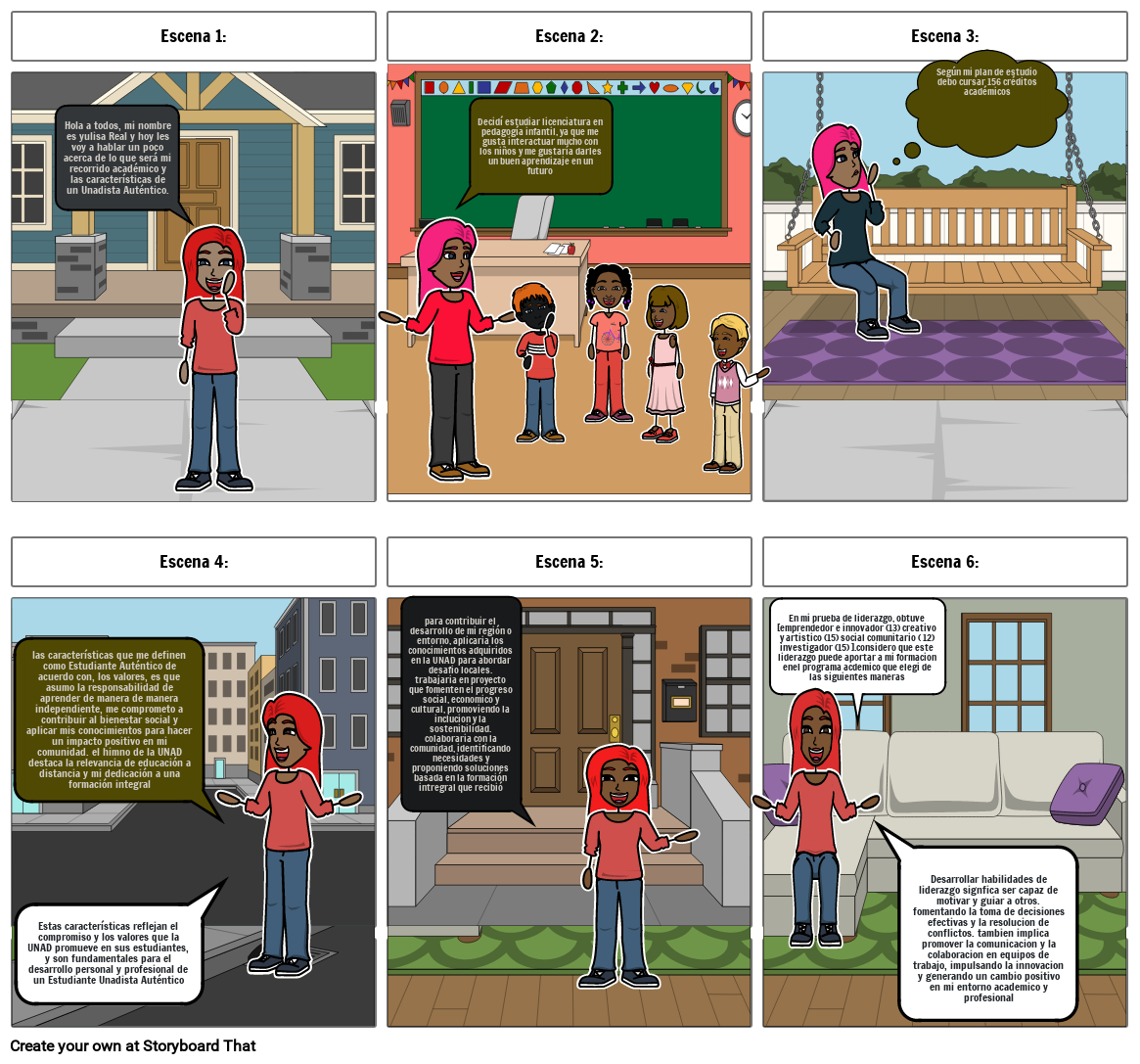 Storyboard: El recorrido académico