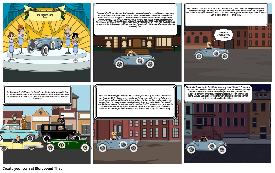 Cars in the roaring 20's Storyboard by c1f10f9b