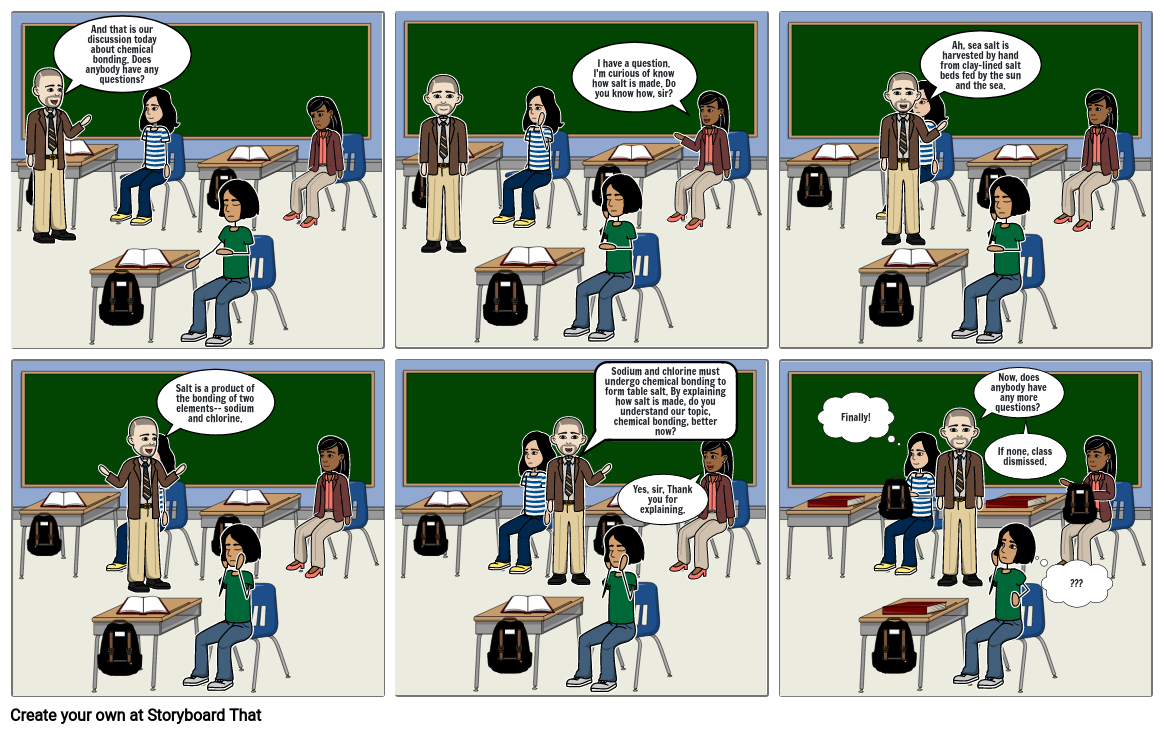 chemical bonding comic strip Storyboard by c249f791