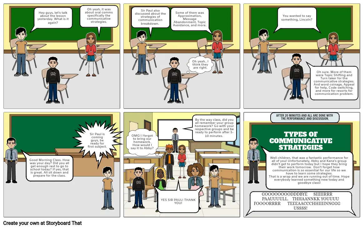 Comic Strip (Types of Communicative Strategy - Week 1)