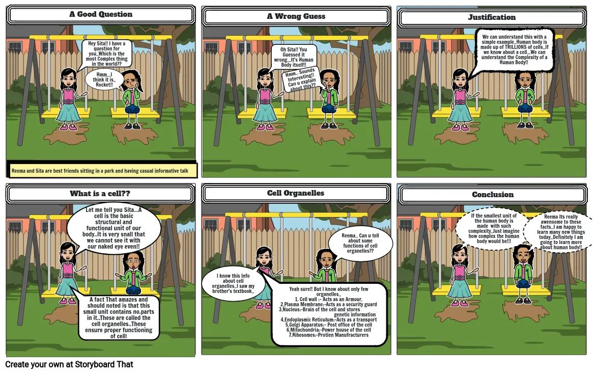 Mrudhula 9D StoryBoard on Cell Organelles