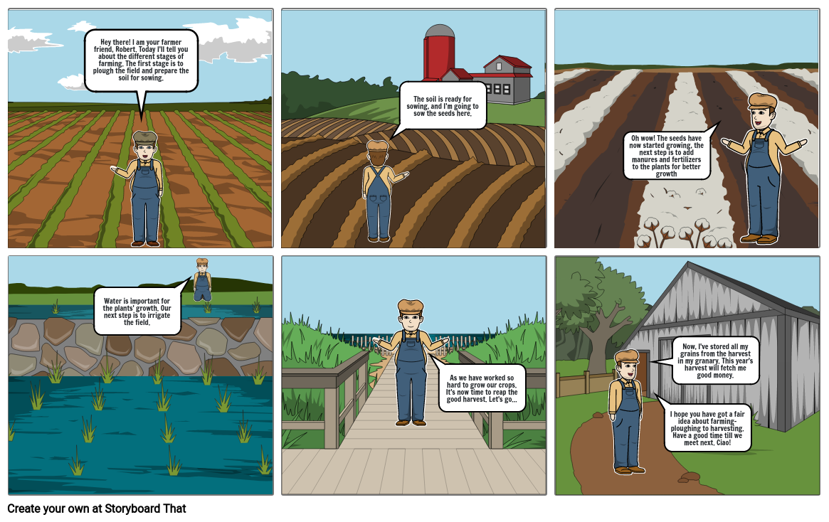 Stages of Farming Storyboard by c3b8a93a