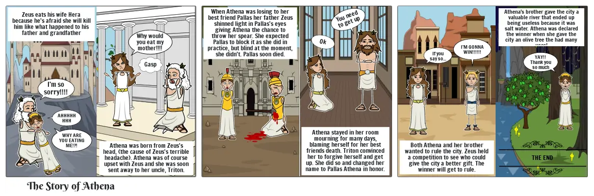 Athena mythology comic strip