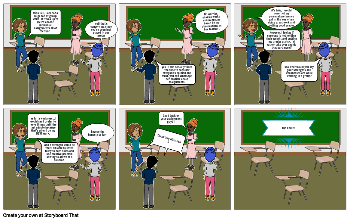 Self assessment comic strip Storyboard by c43e0c94