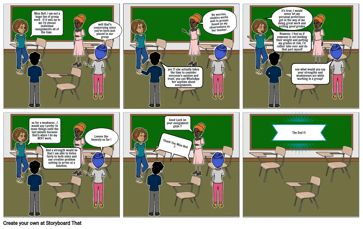 Self assessment comic strip