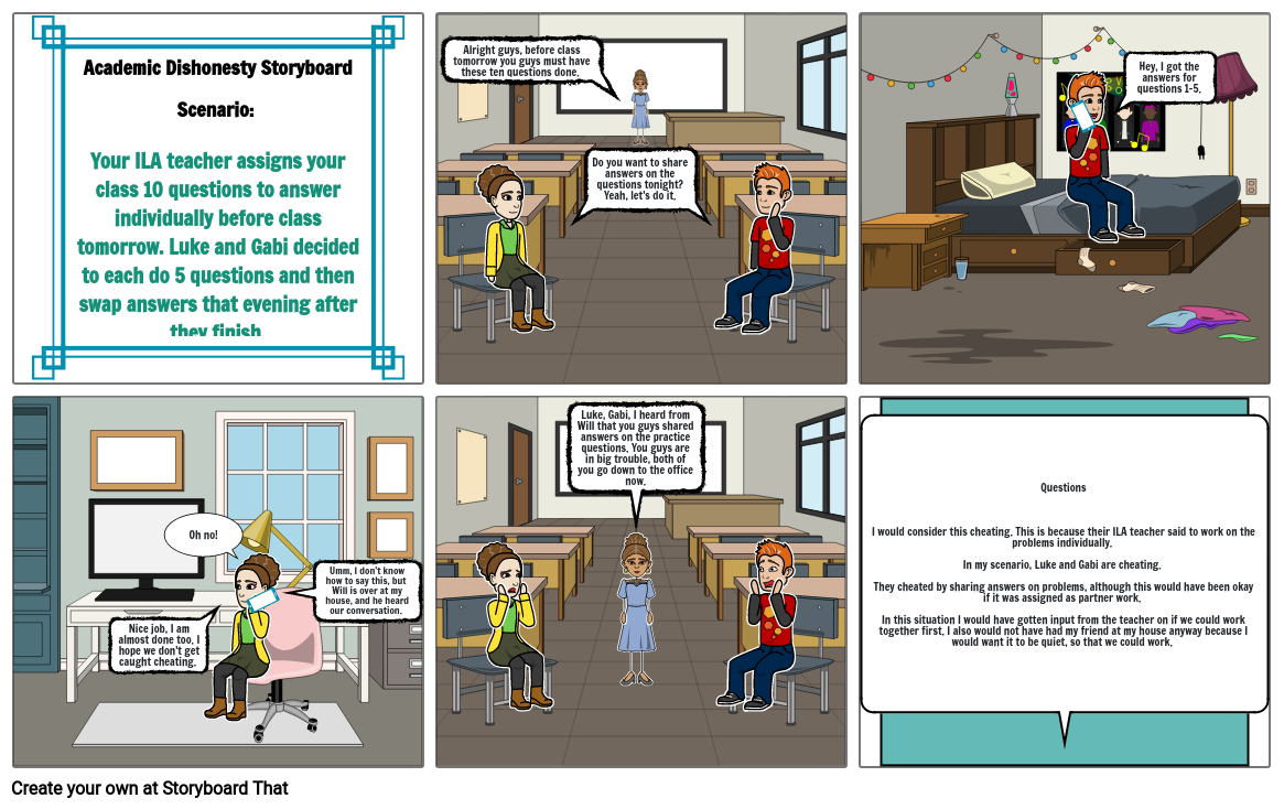 Academic Dishonesty Storyboard