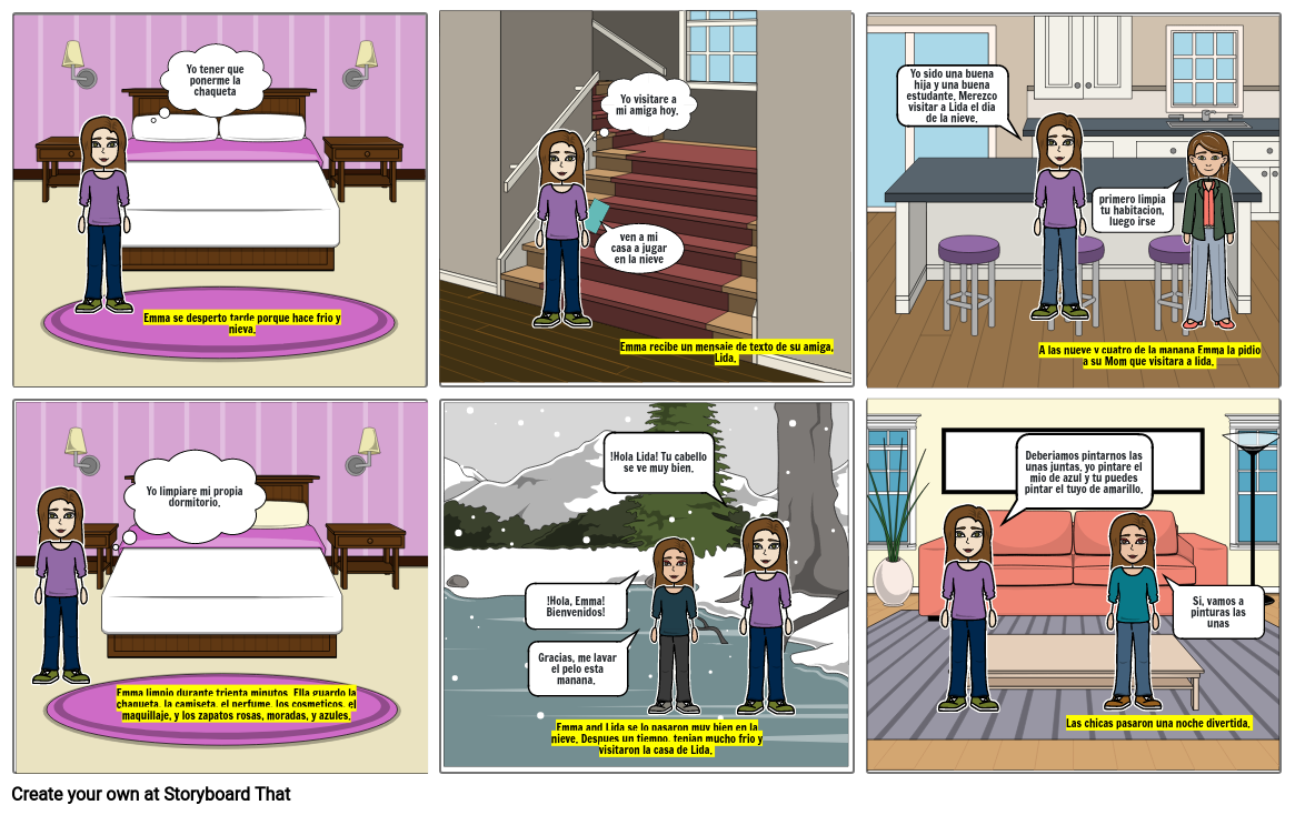 Lida and Emma Snow Day Part 2 Storyboard par c566b181