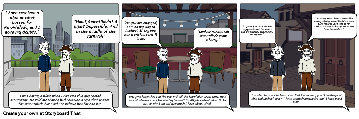 Cask of Amontillado Storyboard