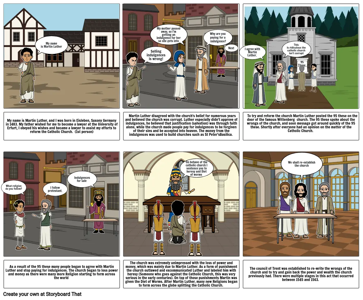Religion Martin Luther Storyboard