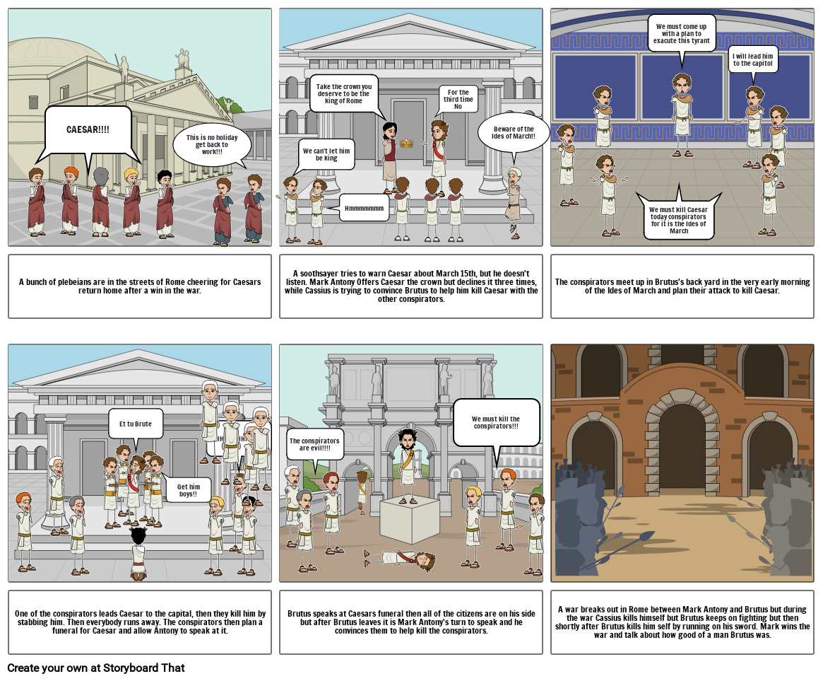 Julius Caesar Storyboard by c7484f07