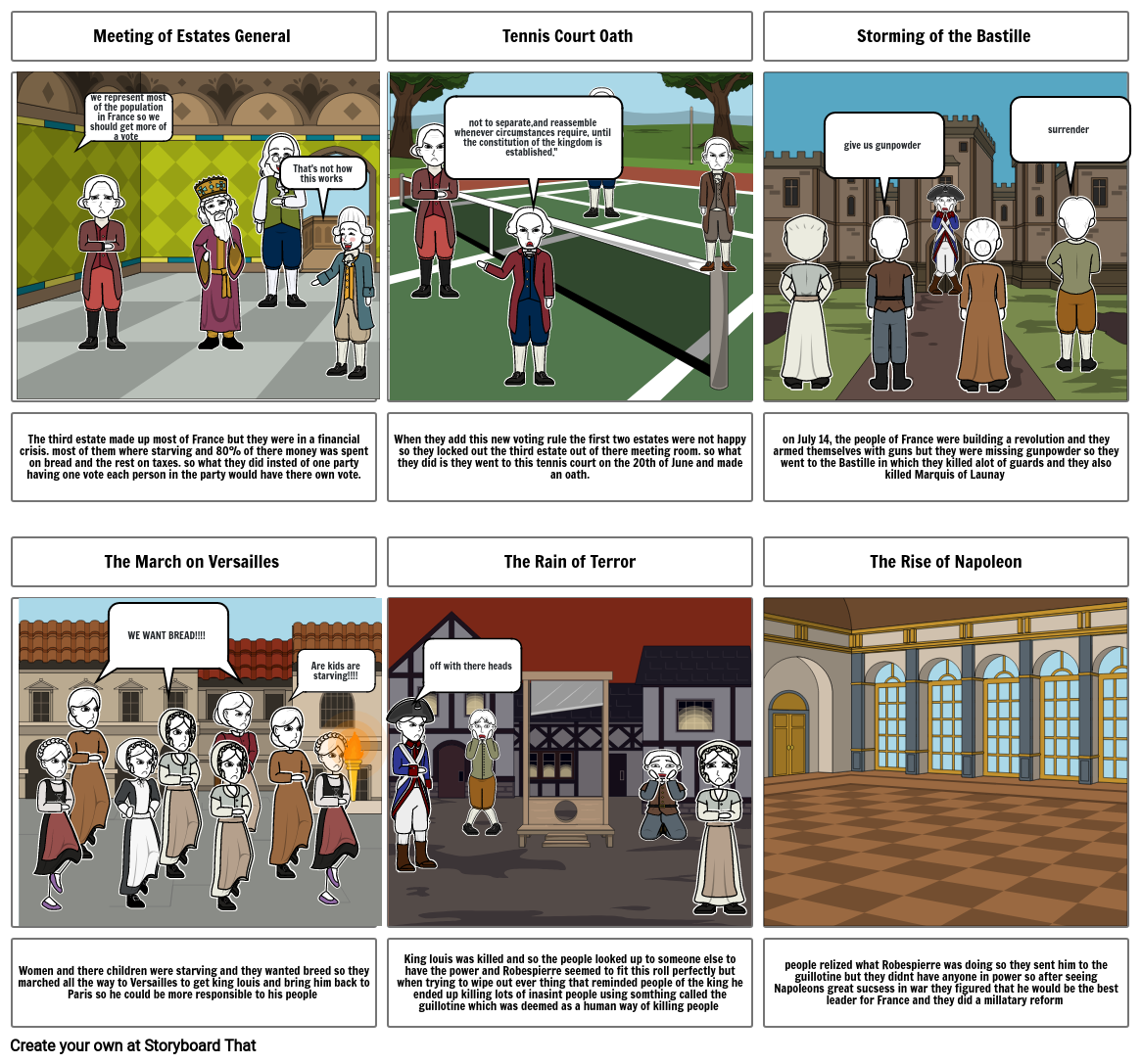 French Revolution Storyboard by c79b1096