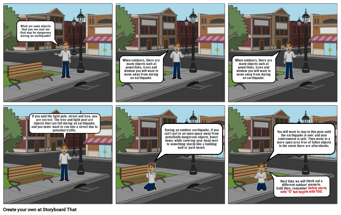 Outdoor Earthquakes: Scenario 1