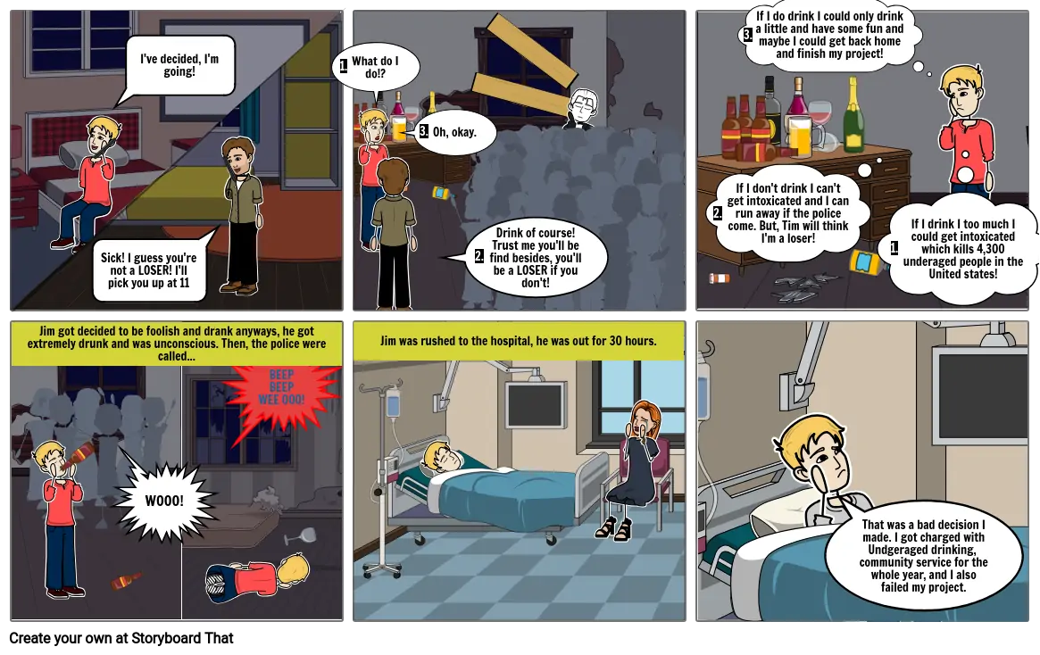 Health Assignment - Drinking Prevention Comic Strip Part 2