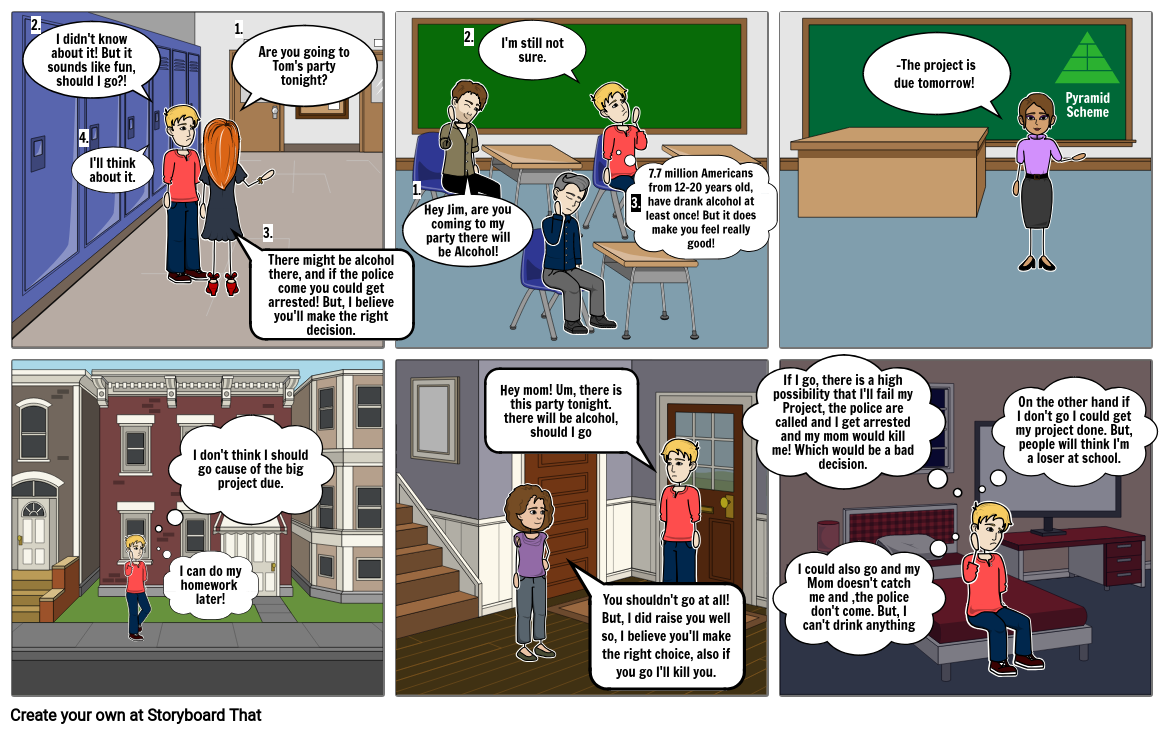 Health Assignment - Drinking Prevention Comic Strip