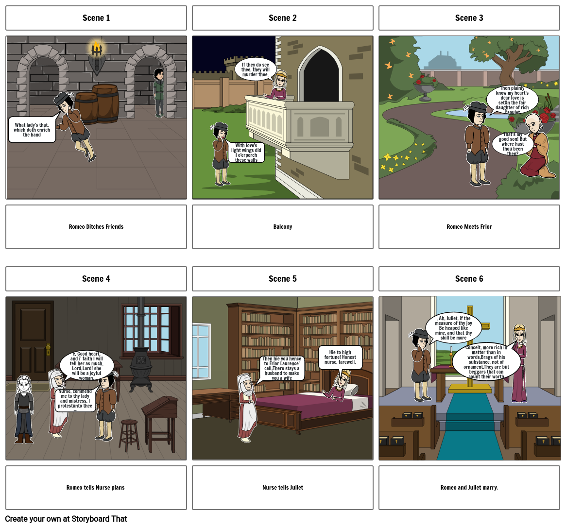 Romeo and Juliet: Act-2 Storyboard by c862ca3c