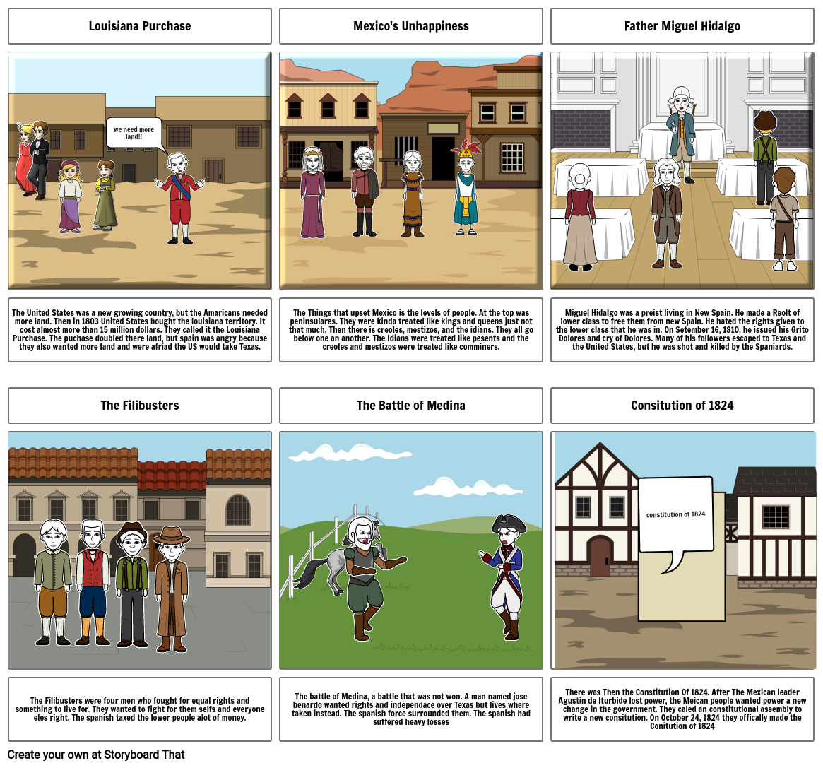 Mexico Gains Independence Storyboard by c872d5ba