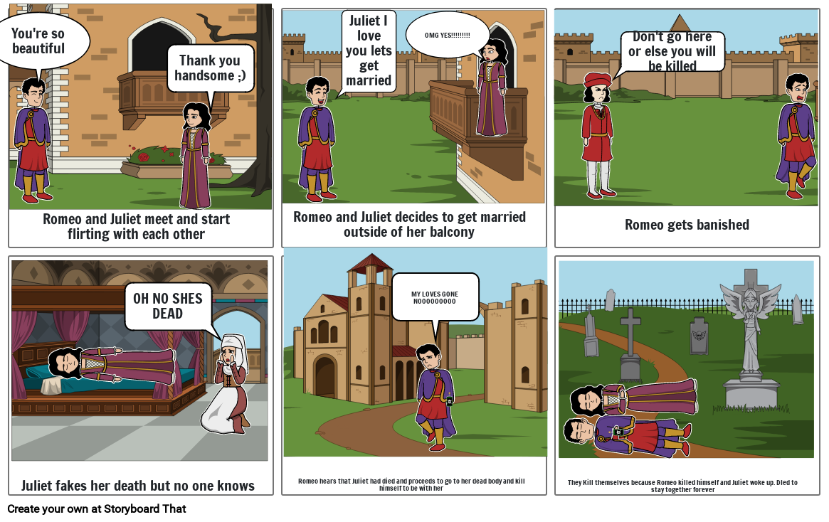 Romeo and Juliet comic strip