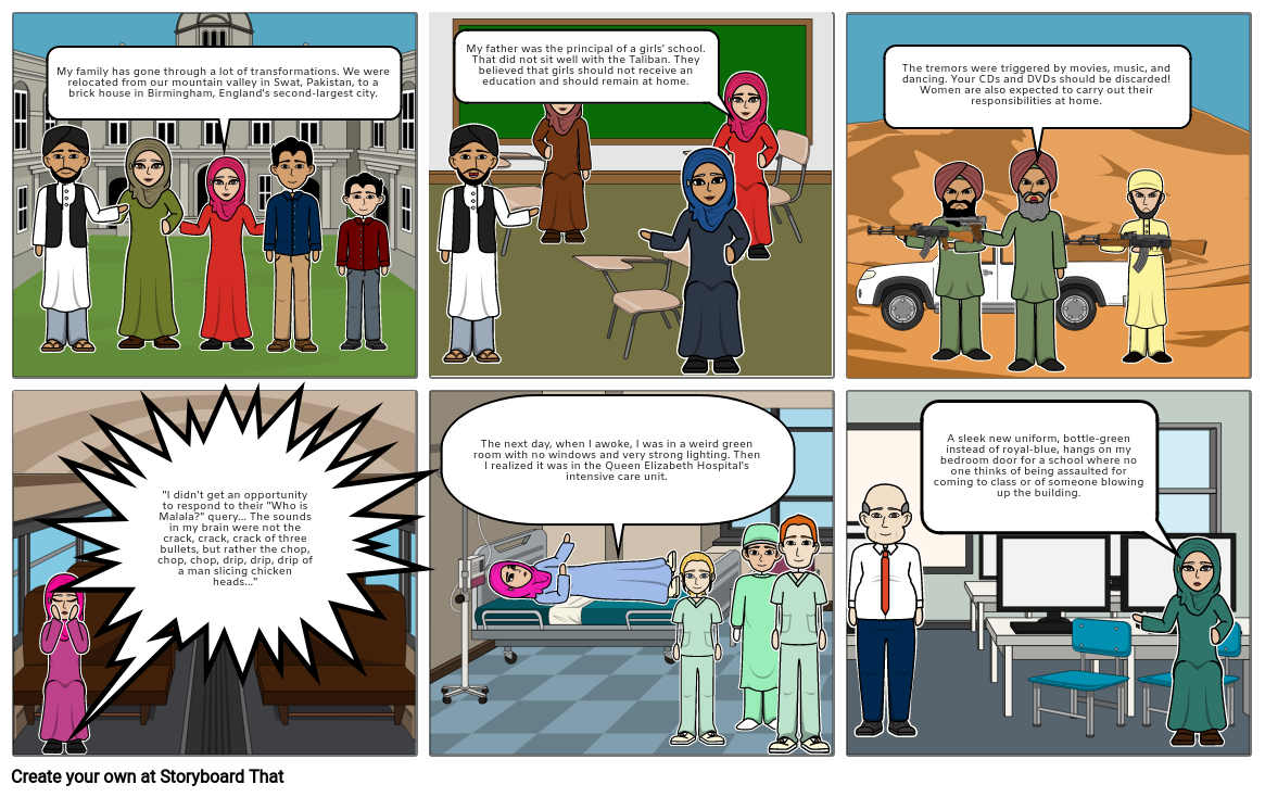 Malala Yousafzai Storyboard by ca5dec10