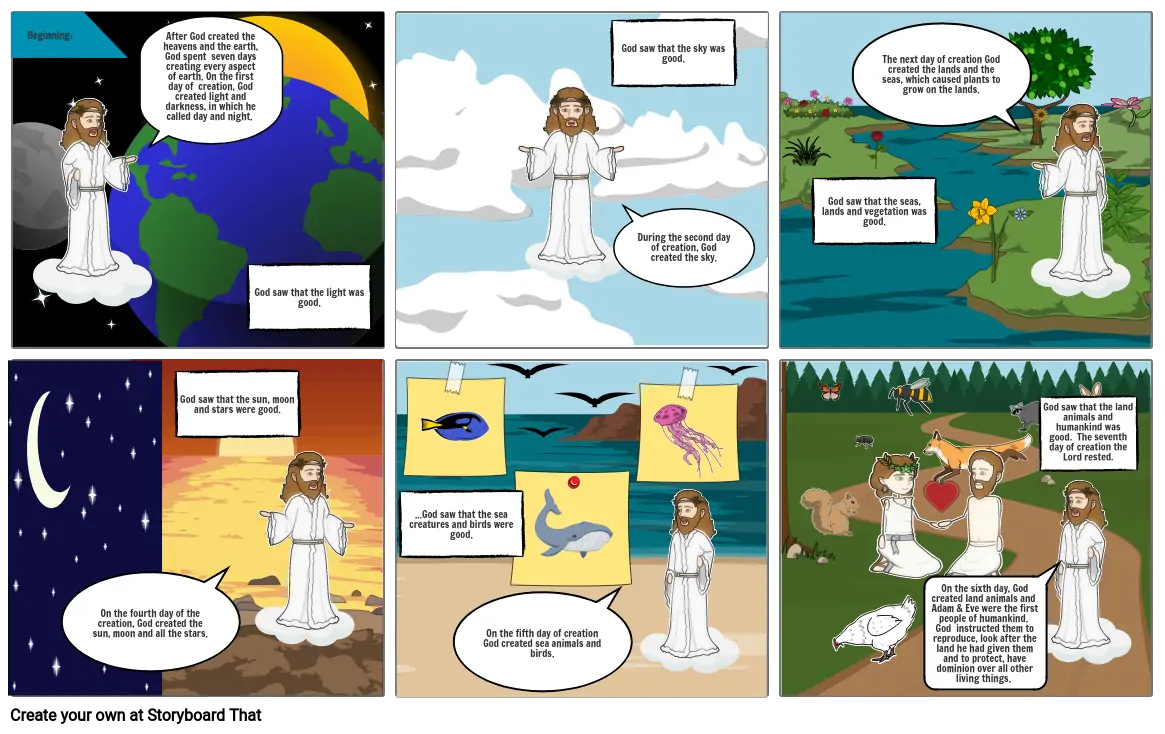 Creation Story #1 6 Panel, Comic Strip