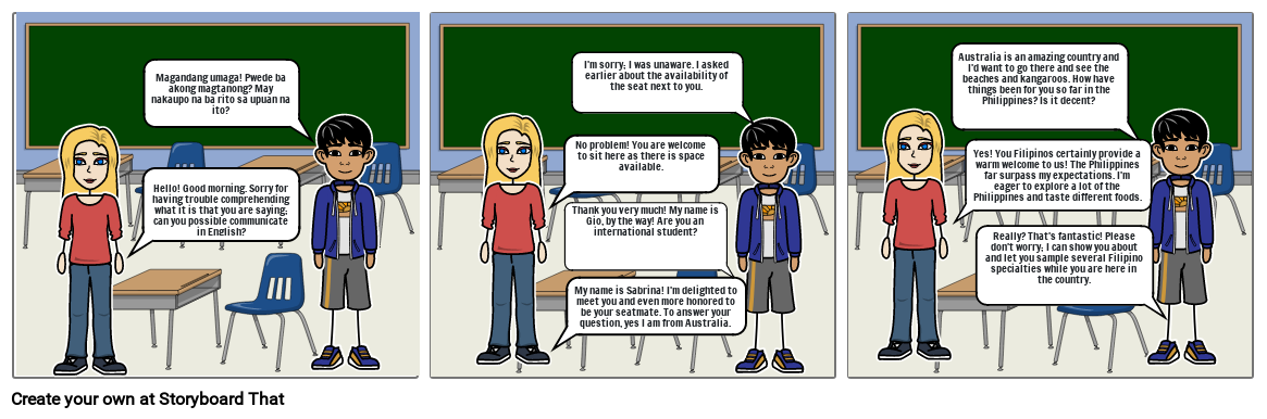 Filipino and international student convo Storyboard