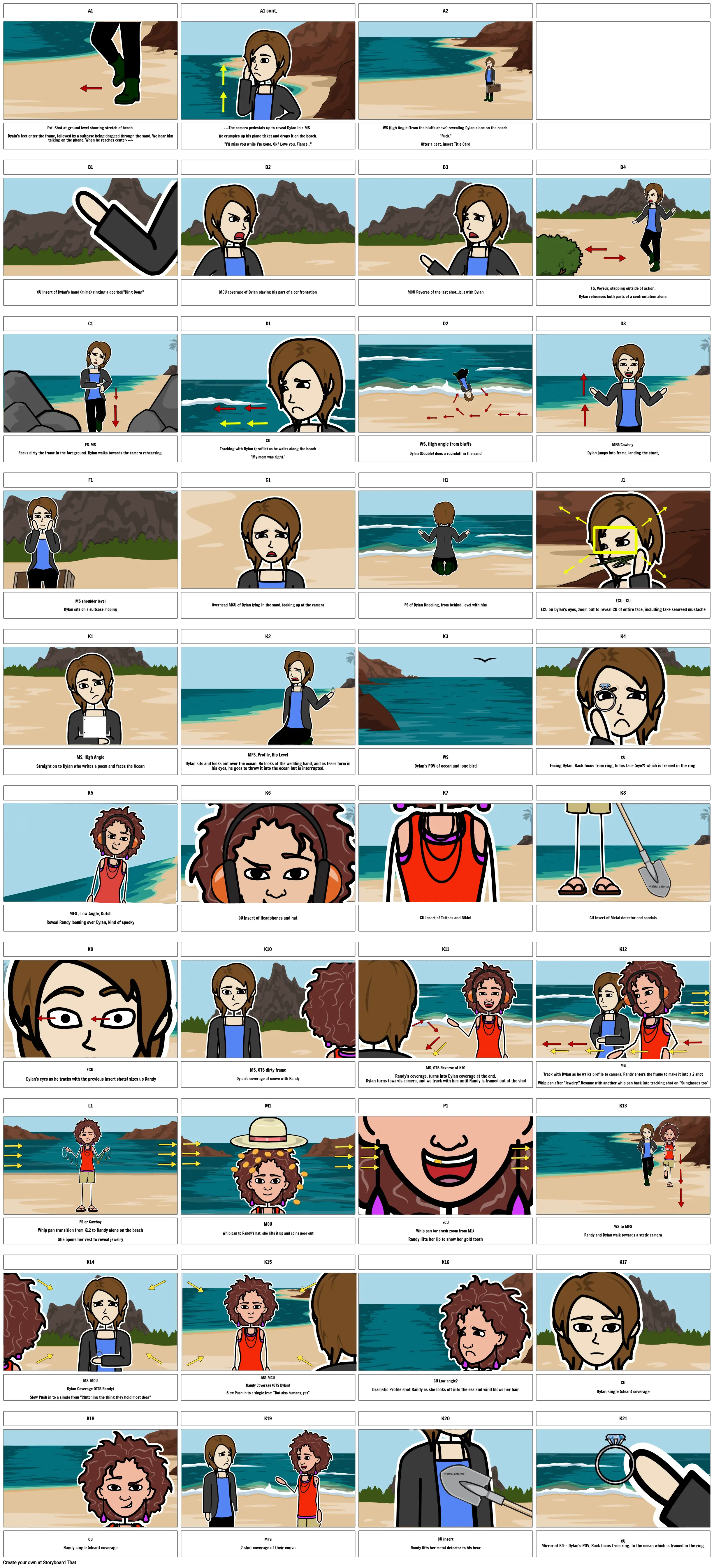 Beach Walk 1 Storyboard by cahiers