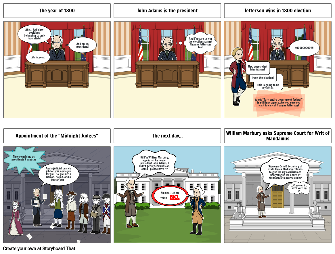 Marbury V.S. Madison - Part 1 Storyboard by captainshadyair