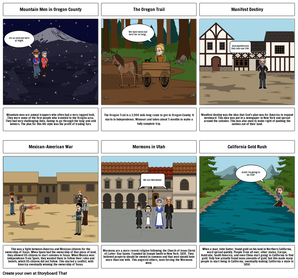 Mohlman- Westward Expansion Storyboard by carleym666