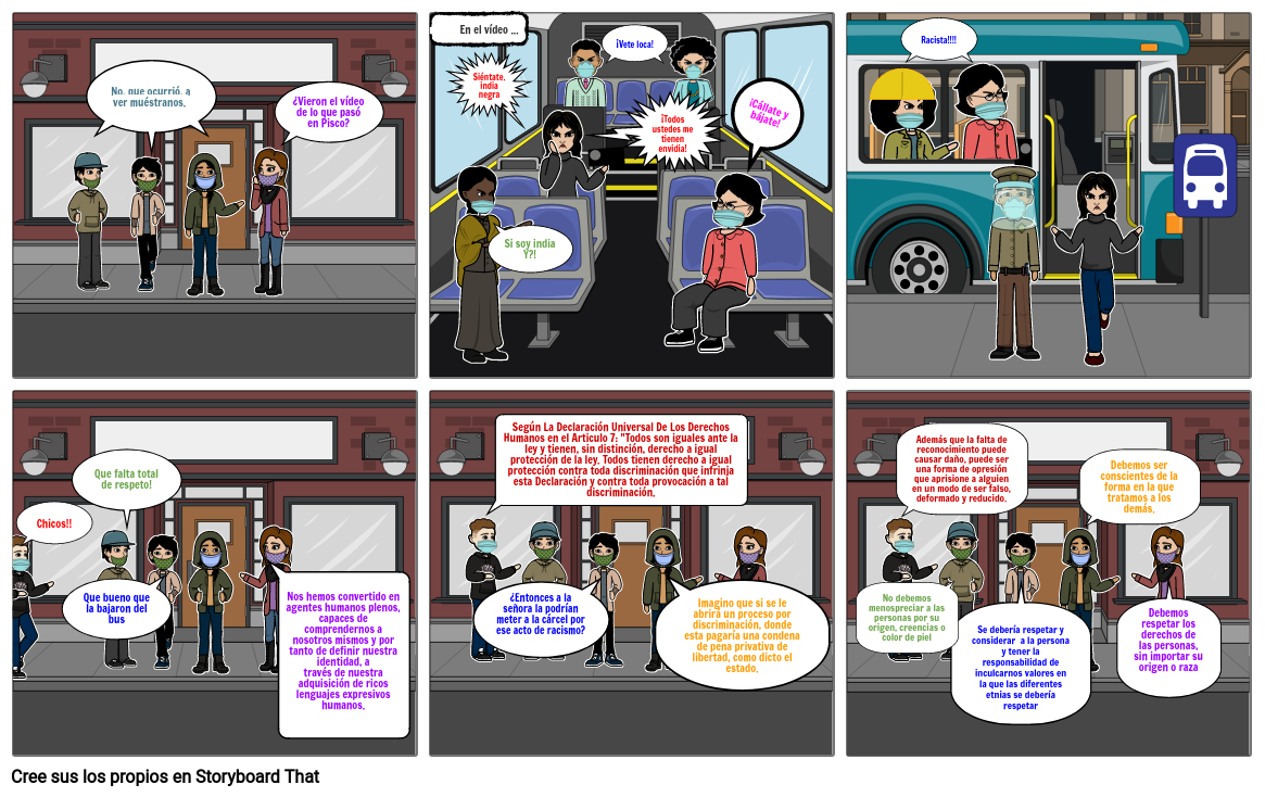 Historieta De Discriminaci n Etnia DPCC Storyboard