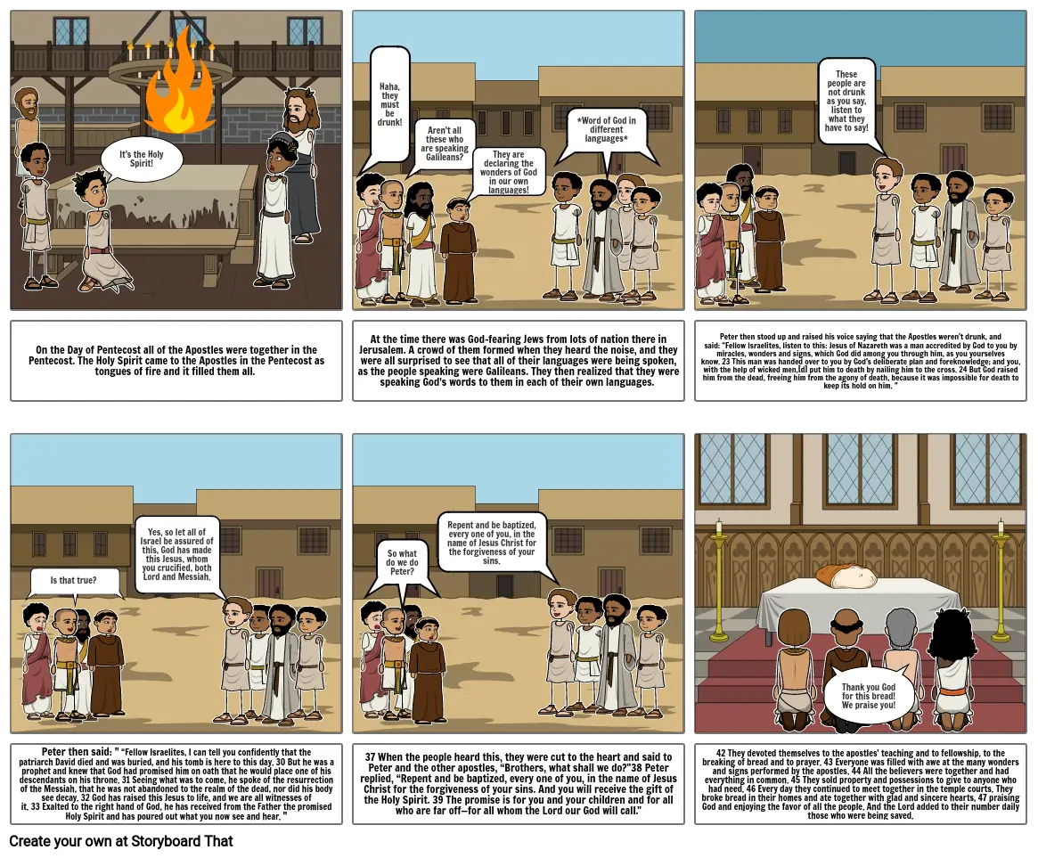 Acts 2 Pentecost comic