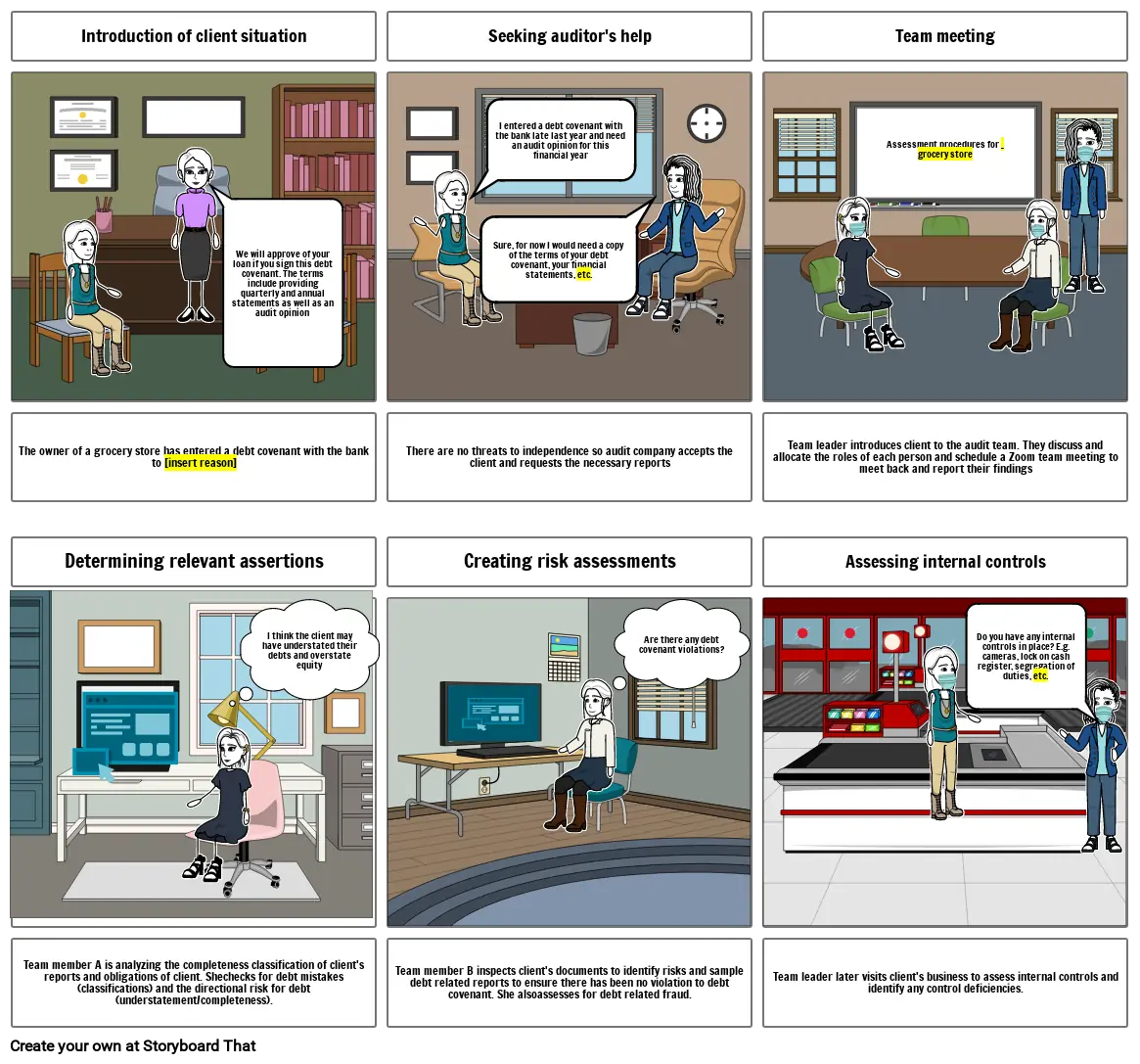 ACCT 803 Role Play Storyboard by cassidypan