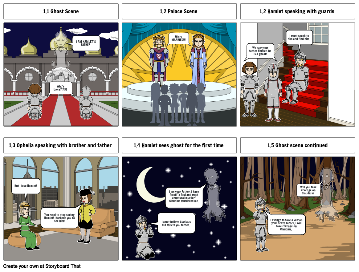 Hamlet Act 1 Comic Strip