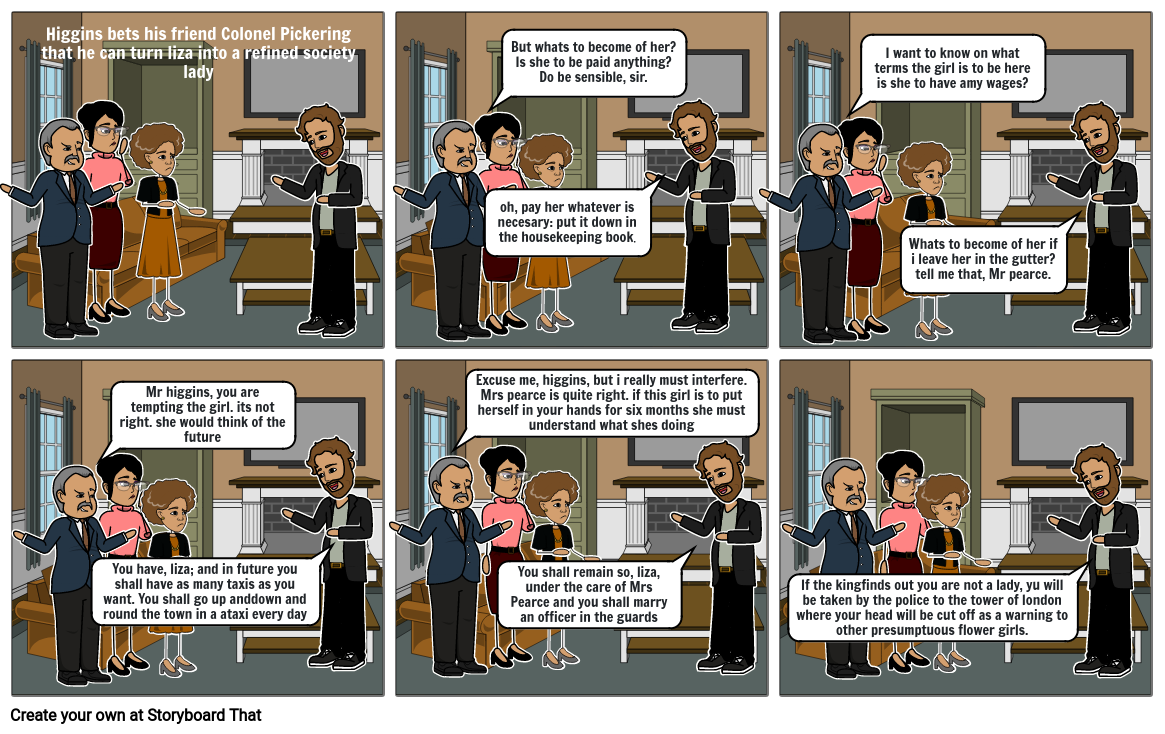 Pygmalion: Comic Strip