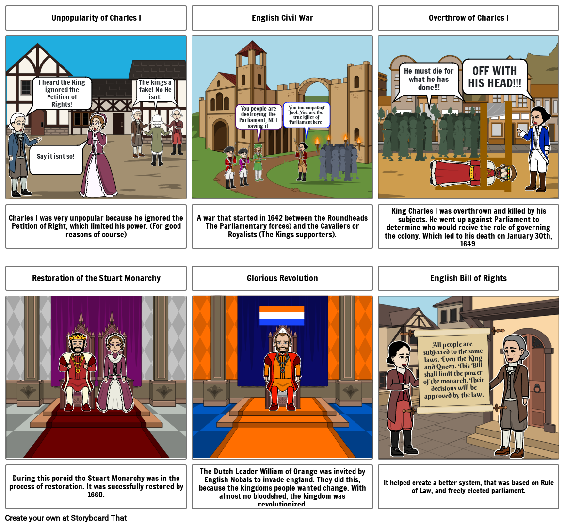 English Civil War Cartoon Storyboard by cda5a814