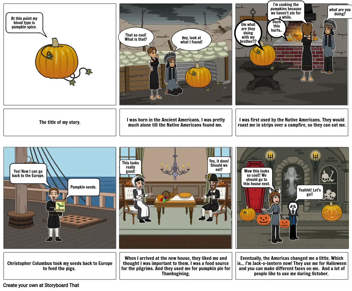 Columbian Exchange Comic Strip (Pumpkin)