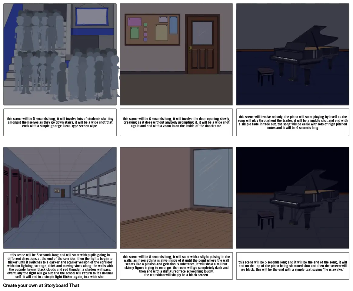 spooky school storyboard