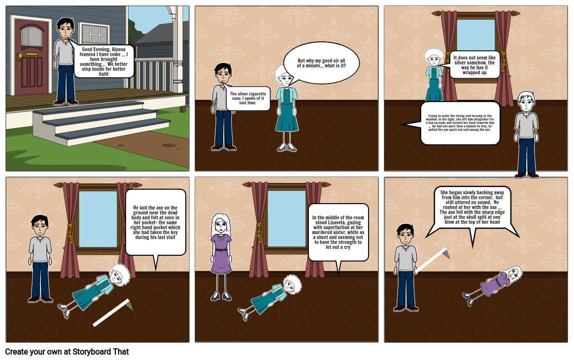 Crime and Punishment comic strip project Storyboard