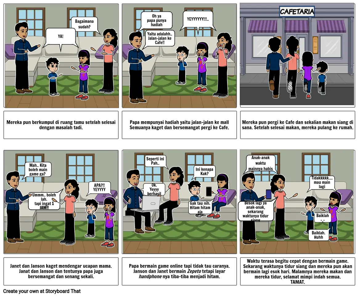 Latihan Membuat Komik 2 Storyboard Por Cecylia Zefanya