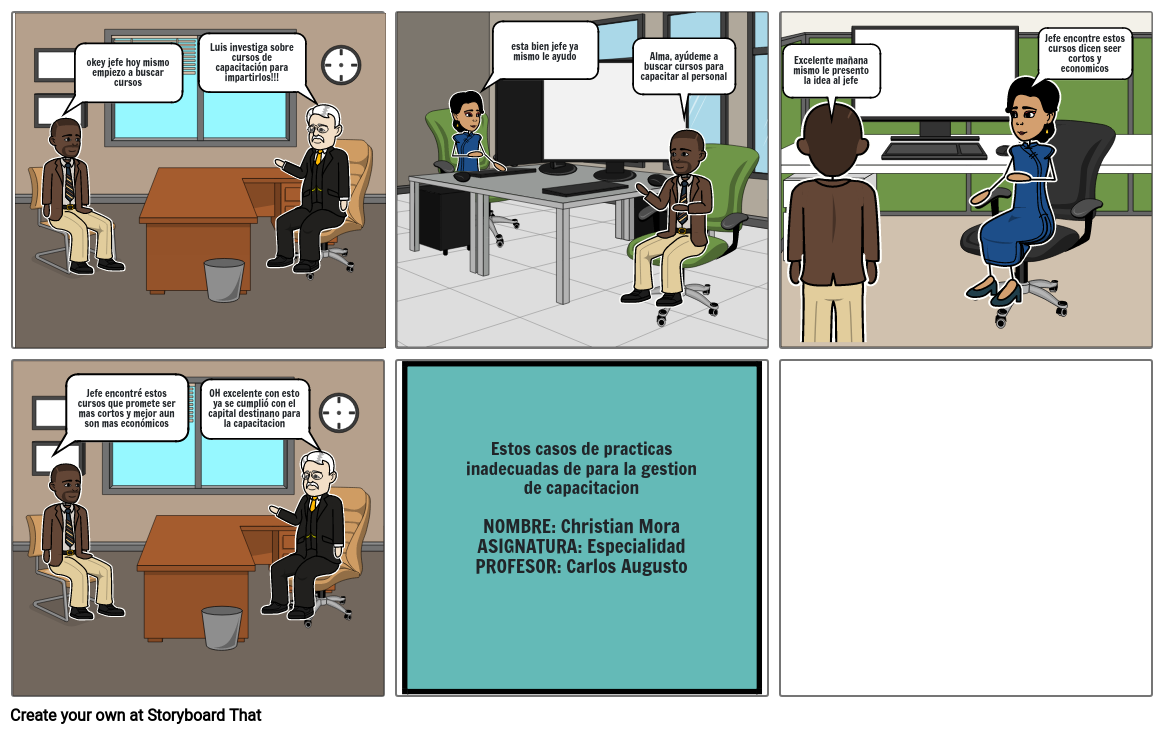 PRACTICAS INADECUADAS DE CAPACITACIÓN Storyboard