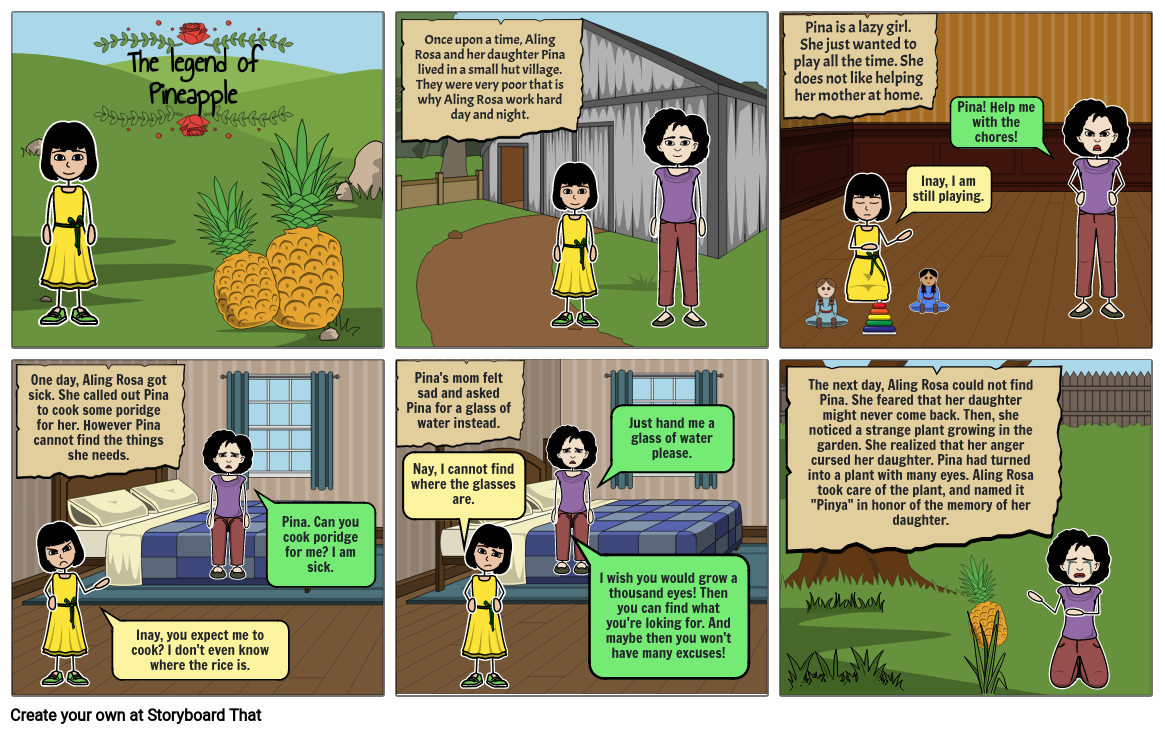 THE LEGEND OF PINEAPPLE Storyboard by cfrancisco4458