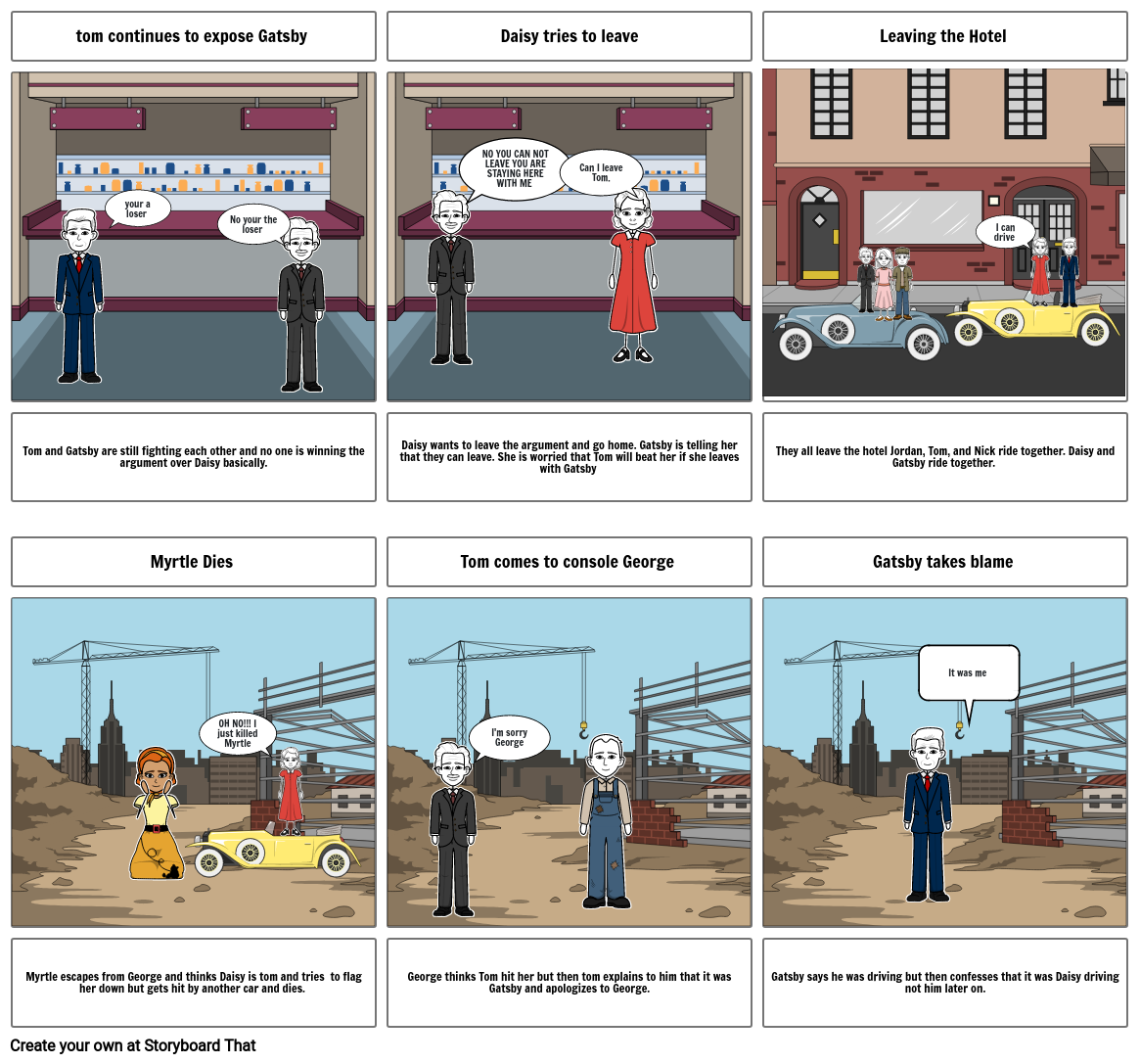 Great gatsby Storyboard by cgilroy0956