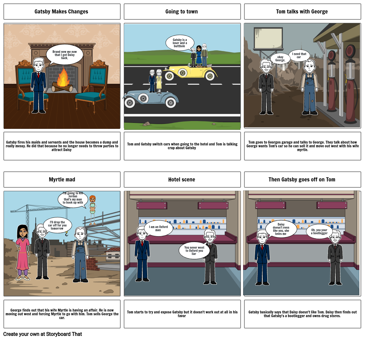 The Great Gatsby Storyboard by cgilroy0956