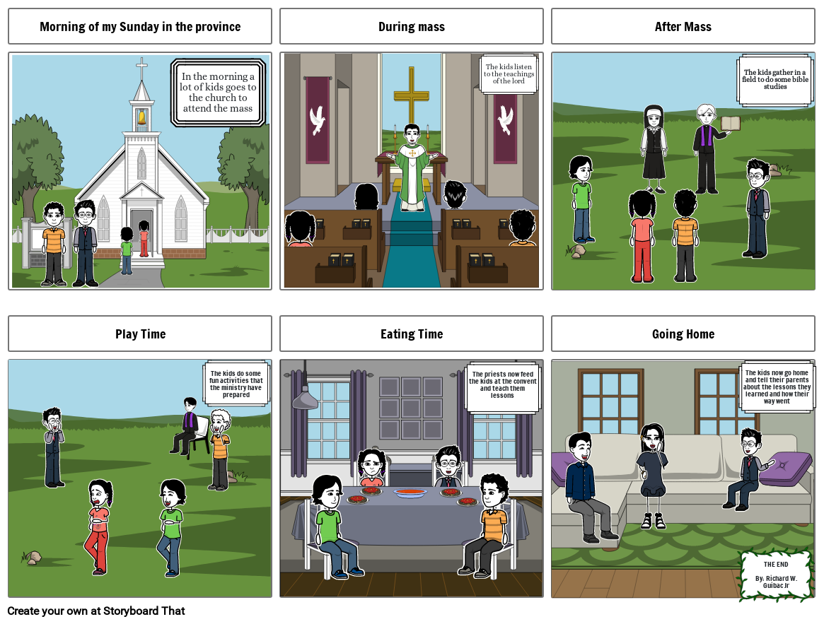 Campus Ministry activities. Storyboard by chardyon