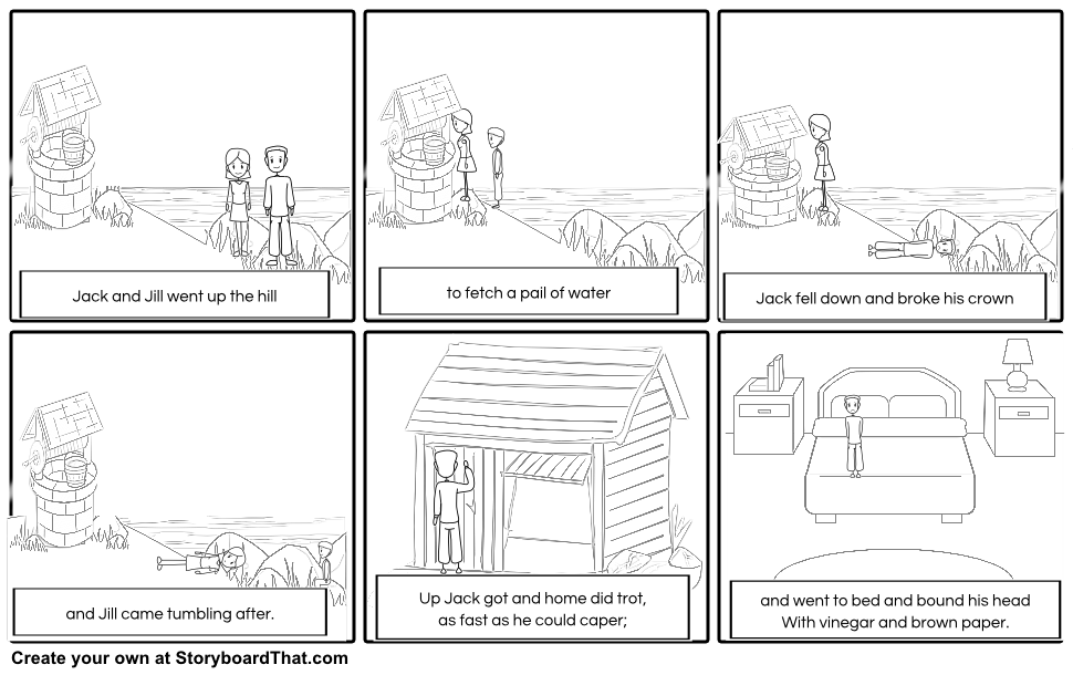 Jack and Jill in 6 frames Storyboard by chelsi_lynn