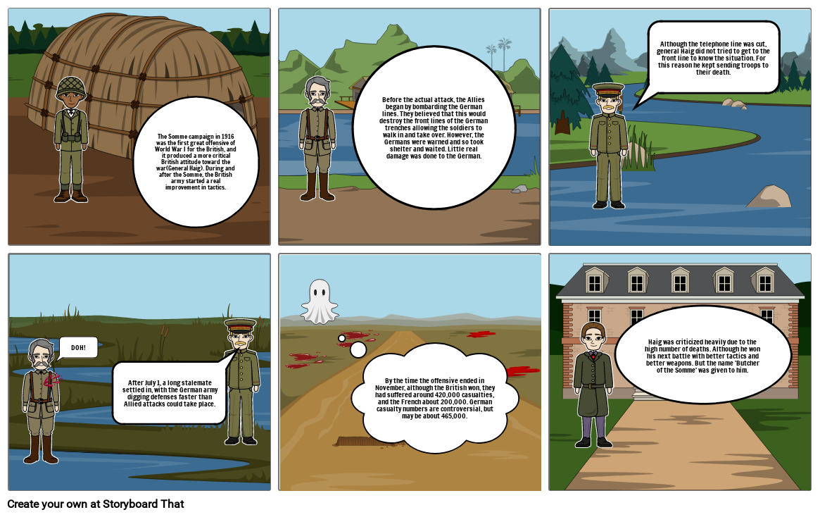 The Battle Of Somme Storyboard By Chevy